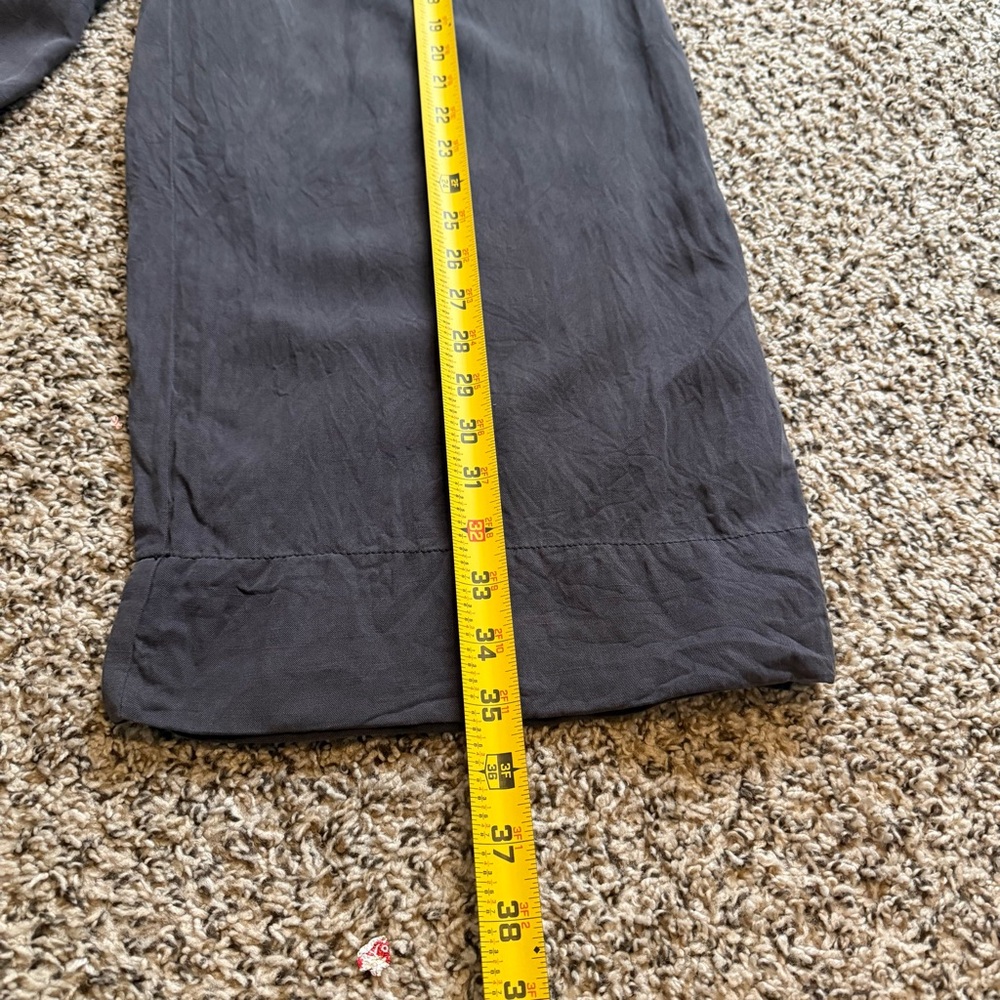 POETRY Silk & Linen Charcoal Gray Wide Leg Cropped Pants Womens Size 6 - Picture 4 of 12